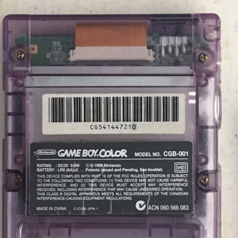 Gameboy Color System Clear Atomic Purple Console Handheld Nintendo Game Boy - Picture 4 of 12